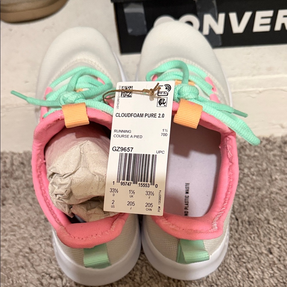 Adidas White Sneakers with Pink and Mint Accents - Picture 3 of 6